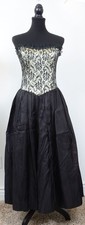 Vintage 90s Gunne Sax Black Lace Taffeta Cocktail Party Formal Prom Dress Size 9
