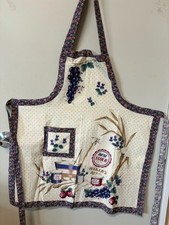 VTG Full Cotton Bib Apron Tie Back 40"L Grandma Baker's Pocket Never Worn