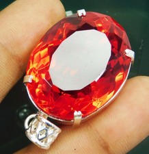 Certified 126.20 Ct Natural Mexican Fire Opal Pendant - 925 Solid Silver Gem