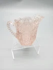 Vintage Pink Depression Glass Creamer | Pressed Glass Sawtooth Star Pattern |...