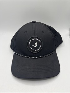 Three Under Golf Hat Black Golf Cap  Adult  Lightweight All Weather Breathable 