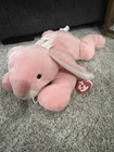 TY Beanie Babies Pillow Pals Carrots - 1996 Soft Pink Bunny Rabbit 13" - Vintage