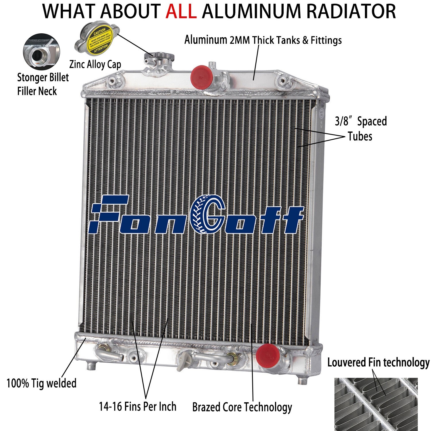 Aluminum Radiator Fit 1992-2000 1993 1994 Honda Civic D15 D16 EK Integra Del Sol