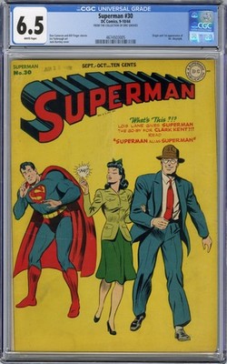 Superman #30 CGC 6.5 DC 1944 1st Mxyztplk WHITE PAGES Key Villian T3 465 cm