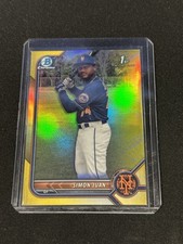 2022 Bowman Chrome Prospects Simon Juan 1st Yellow Refractor /75 New York Mets