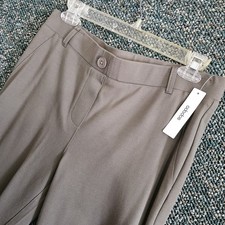 Women Dress Pants Size L Olive Green Stretch Straight Leg Career Slacks NWT