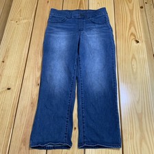 Betabrand Straight Leg Pull On Jeans Light Wash size Large Petite