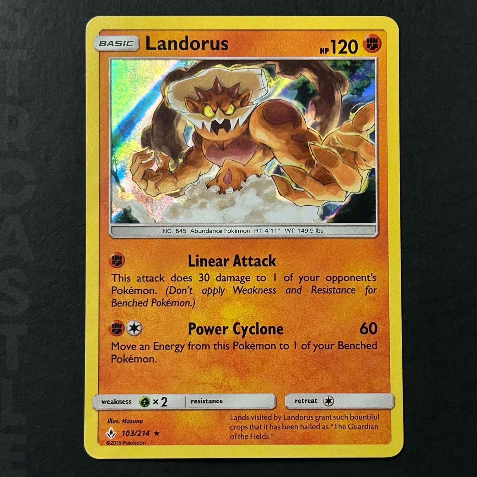 Landorus Holo Rare - 103/214 - Unbroken Bonds Pokemon 2019