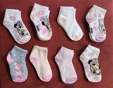 Lot Of 8 Pairs Of Child Disney Socks Girls Sz 4-6 Minnie Daffy