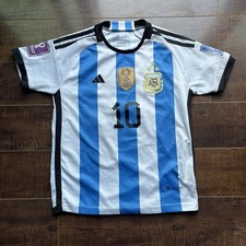 Adidas Argentina Lionel Messi 2022 Youth Fifa World Cup Home Jersey! 