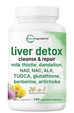 Liver Detox, 240 Veggie Capsules|20-in-1 Advanced Complex Liver Cleanse & Repair