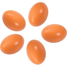Holzeier f&uuml;r H&uuml;hner 5 St&uuml;ck k&uuml;nstliche Eier Gefl&uuml;gel Eierleghilfe Dekoration