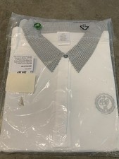 Men  s White With Gray Trim Polo Golf Shirt Short Sleeve Size 22