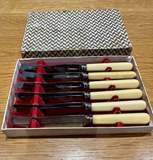 Kent Brothers Sheffield Stainless Steel Knife Set, “Bone” Xylonite Handles