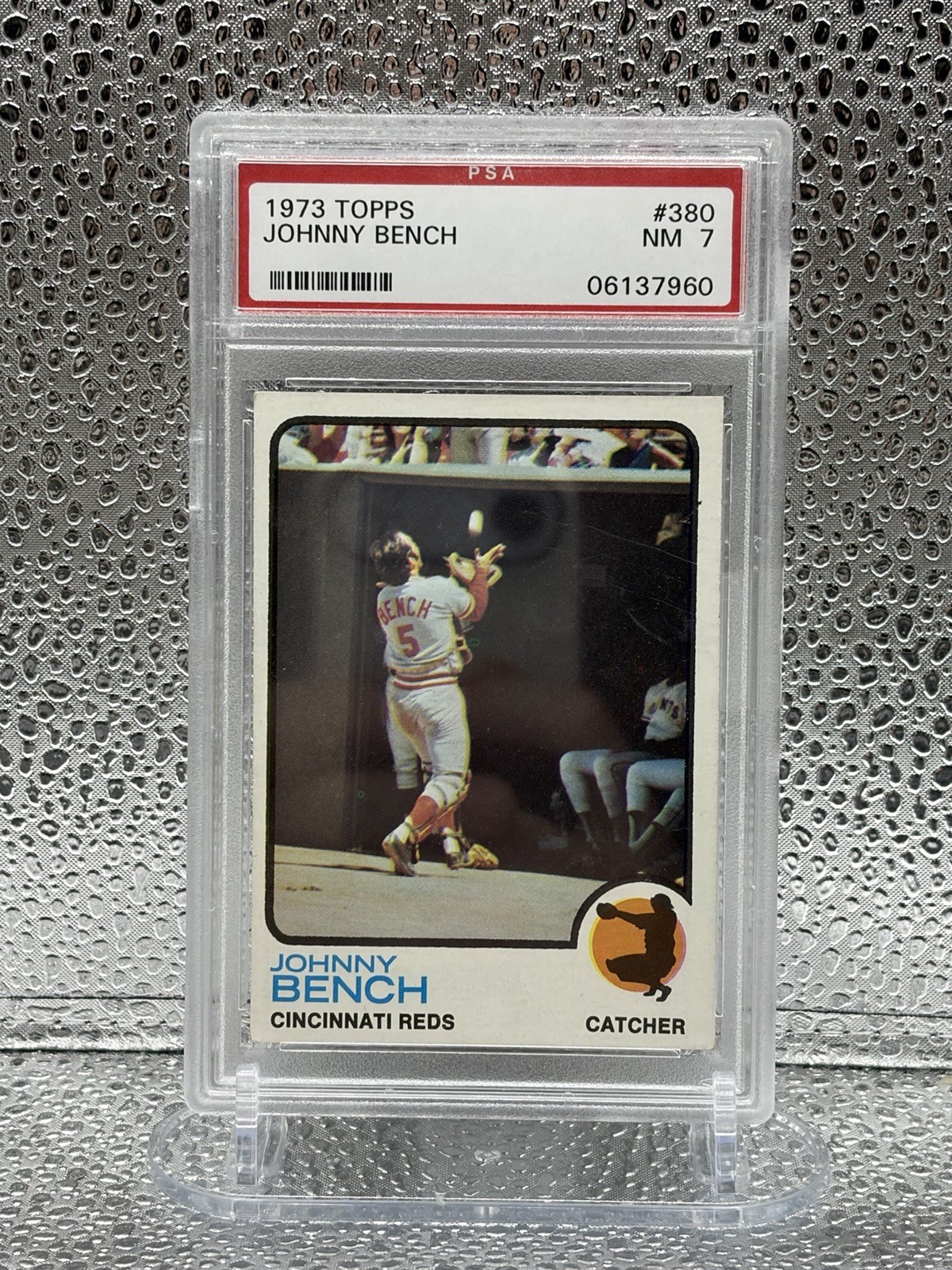 1973 TOPPS #380 JOHNNY BENCH PSA 7