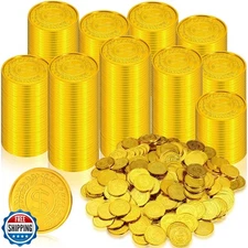 Hanaive 1000 Pcs Pirate Gold Coins Plastic Treasure Play Toy Coins Fake St. P