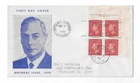 Canada 1949 4c King George plate 2 imprint block of 4 on FDC with better cachet