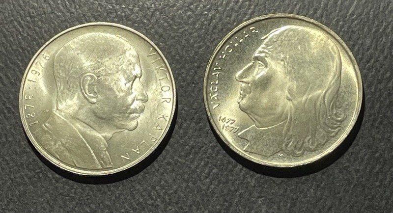 Czechoslovakia  1976/77 100 Korun Silver Coins: Lot of 2-9605548