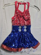 WEISSMAN 9723 Americano Red White Blue Sequin Dance Costume 1C