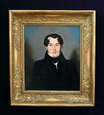 Antique Oil Portrait Gentleman Biedermeier Attrib. Maria Röhl Circa 1830 Framed