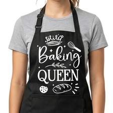 Women Baker Apron I Bake Because People Frown Funny Kitchen 2 Pockets 120cm