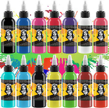 14 PCS 1 Oz Tattoo Ink Tattoo Ink Set Color Ink- with Microknife Paint and UV Ta