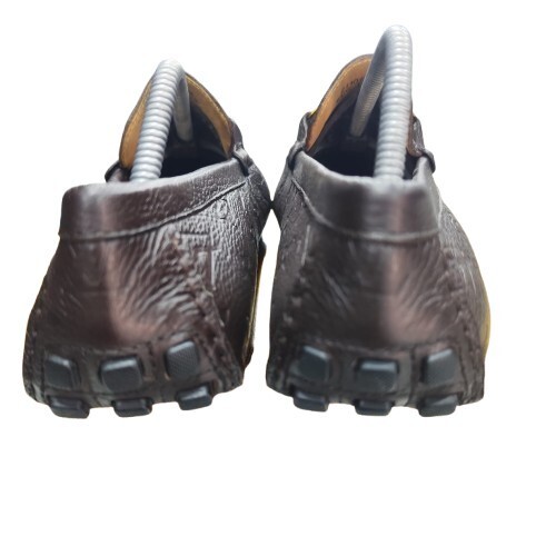 Louis Vuitton Mens Brown Leather Engraved LV loafers Dress Shoe Size 43 EU - Picture 8 of 11