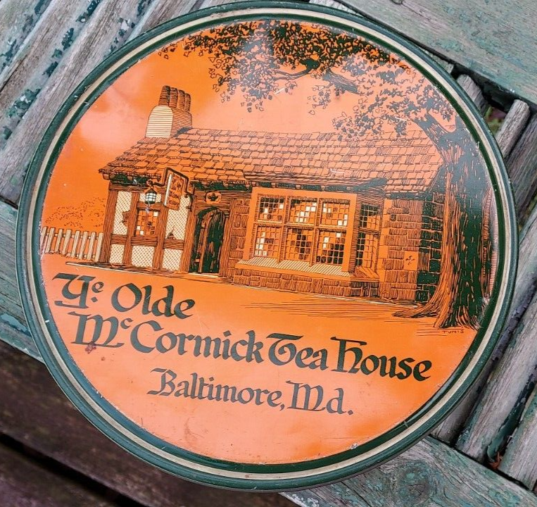 Old Advertising Tin Ye Olde McCormick Tea House Baltimore Banquet