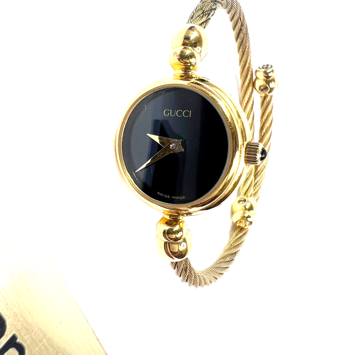 GUCCI腕時計 2700.2.L ブラックゴールドレディースグッチ Gucci 2700.2.L Bangle Gold Women's Watch Battery for sale online