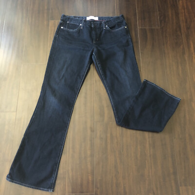 paper denim cloth womens jeans Low Rise Boot 31x 32 Dark Blue