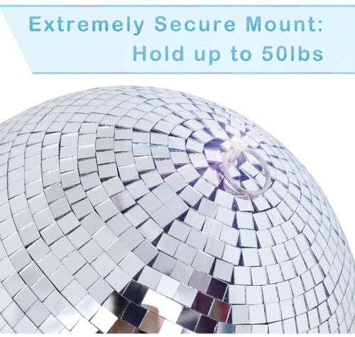 8" Mirror Disco Ball Stage Light With Secure Mount & Hook For Party Decoration - Picture 4 of 5
