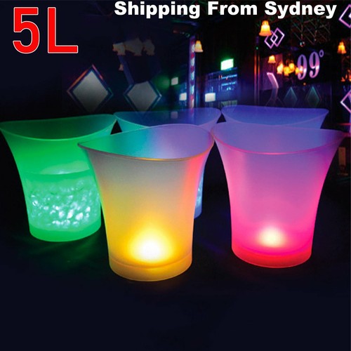 5L LED Ice Bucket Wine Colour Changing Drink Cooler Retro Party Wedding Bar Club - Picture 3 of 10