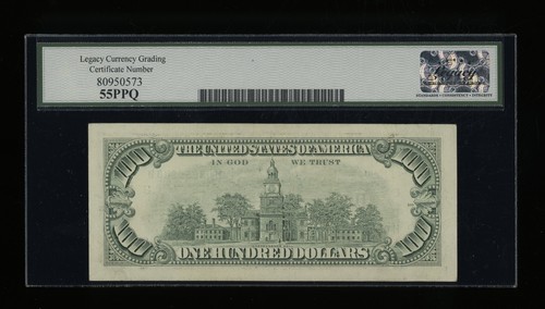 DBR 1990 $100 FRN St. Louis Fr. 2173-H Legacy 55 PPQ Serial H03999348B - Picture 2 of 2
