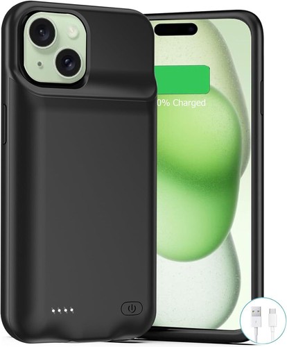 Für iPhone 15 14 13 12 11 Pro Max Akku Ladegerät Hülle Power Bank Ladeabdeckung - Bild 27 von 29