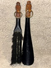 Vintage Horse Head Shoe Horn And Clothes Brush Set Made In Japan