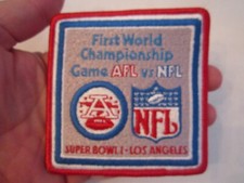 NFL SUPERBOWL I PATCH - FIRST WORLD CHAMPIONSHIP GAME AFL VS NFL PATCH - BOX S