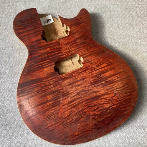 Mahogany Wood Single Cut Guitar Body with Tiger Maple Top DIY Project ...