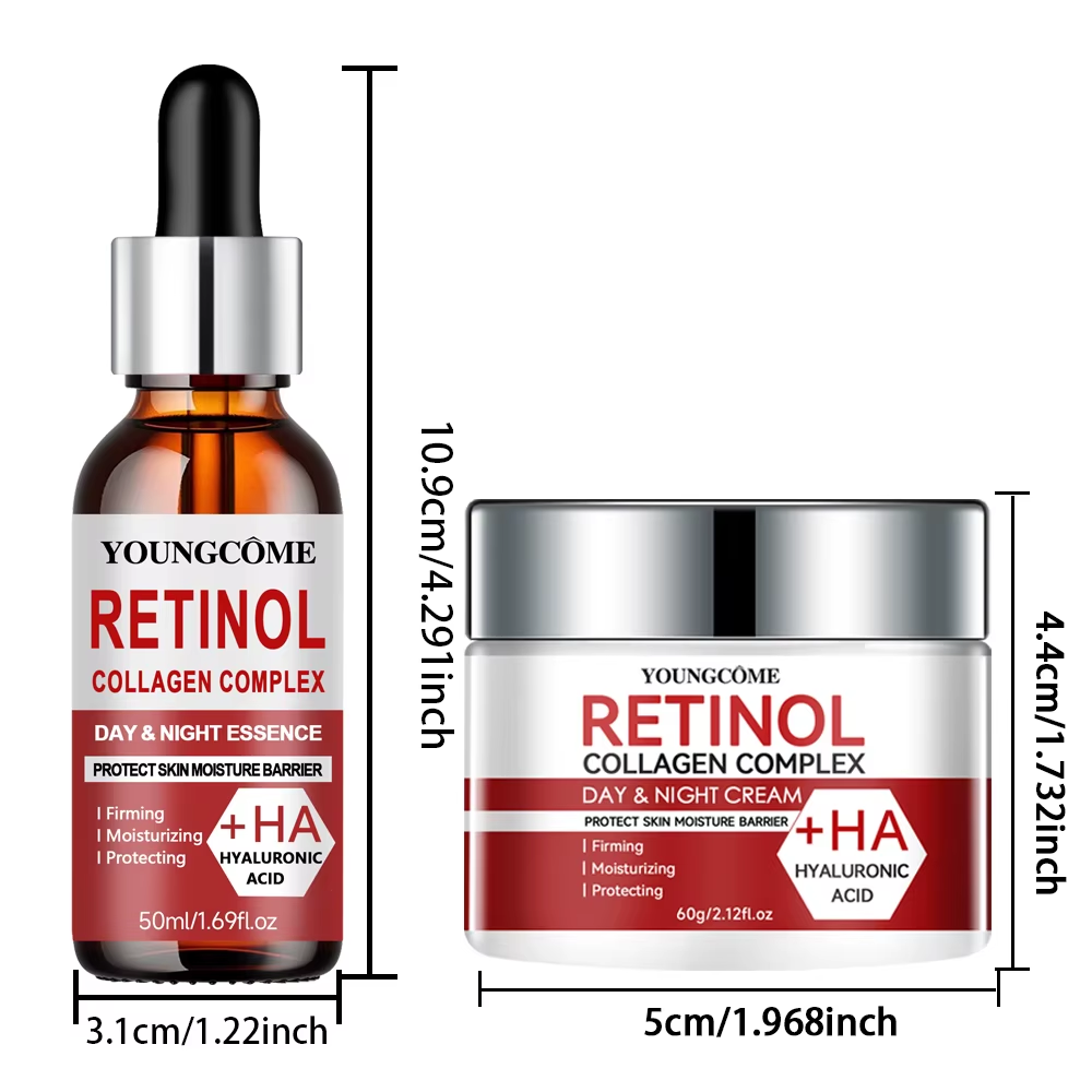Retinol Collagen Vitamin E Moisturizing Repair Cream & Serum Set for Firmer Skin-image