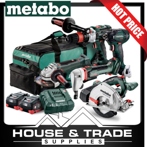 Metabo Cordless Kit 5 Piece Saw Drill Grinder Nibbler & Impact Driver AU68504455 - Picture 1 of 10