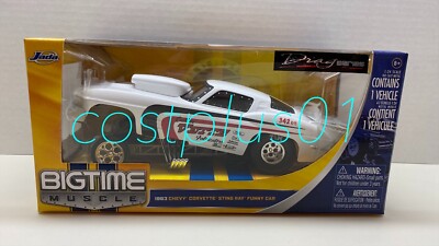 JADA BTM 1963 CHEVY CORVETTE STINGRAY FUNNY CAR 1:24 WHITE | eBay