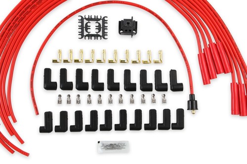 Accel 5040R Spark Plug Wire Set, 8mm, Universal, Red Wire w/ Red Straight Boots - Picture 2 of 13