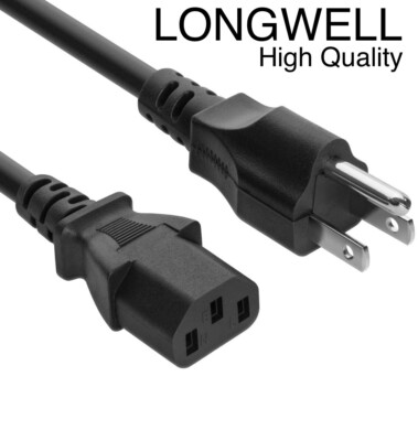 Power Cable For PC,Computers,Tvs,Monitor & more.(LONGWELL Brand) High Quality