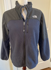 The North Face XL/TG 18/20 Full Zip Fleece Jacket Boys Youth Blue Pockets Ribbed
