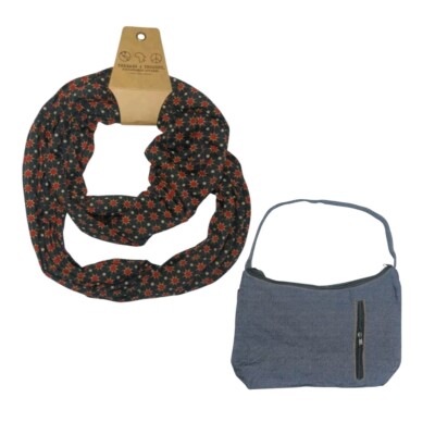 New Threads 4 Thought Infinity Scarf One Size Red Multicolor With Travel Bag