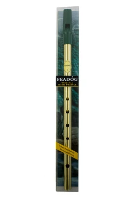 Feadog Brass Irish C Tin Whistle Pack in C