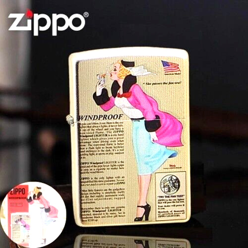 Limited Edition Silver Plated Windy Pool Girl Zippo Lighter Acrylic Display