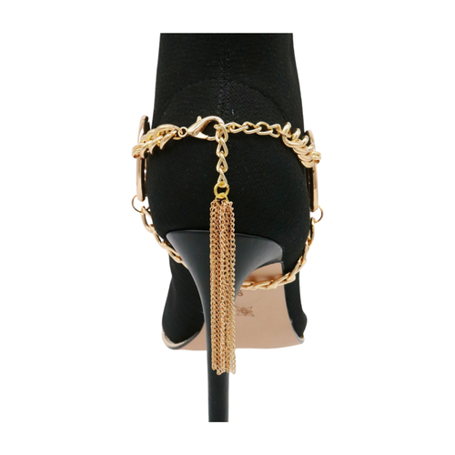 Women Gold Chain Boot Bracelet Shoe Circle Under Charm Tassel Fashion Jewelry - Picture 23 of 24
