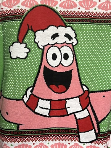 SpongeBob Schwammkopf hässlicher Weihnachtspullover Herren M Strickjacke Urlaub Neu mit Etikett Party - Bild 8 von 13