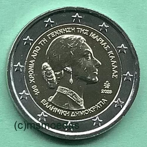 Greece 2 Euro 2023 Maria Callas Commemorative Euro Coin Commemorative Coin