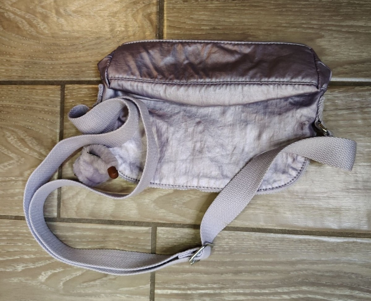 バッグ KIPLING gray Kipling Metallic Silver Gray Crossbody Bag Purse, Gorilla